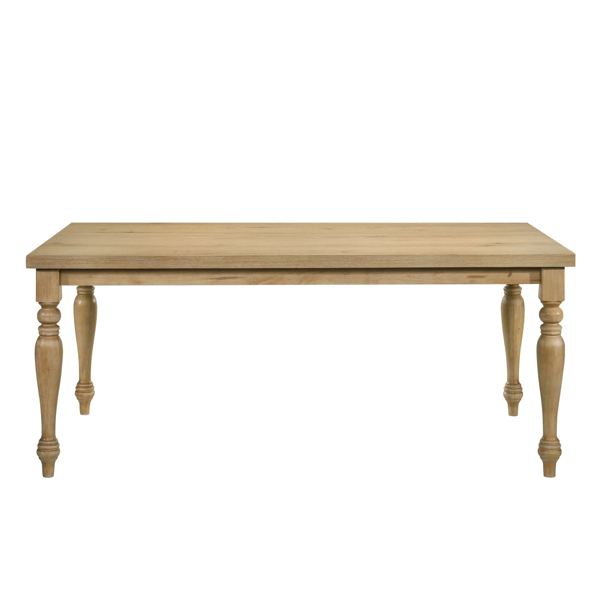 Roundhill Furniture Verta Solid Wood Leg Dining Table with Oak Veneer Top and Turned Legs