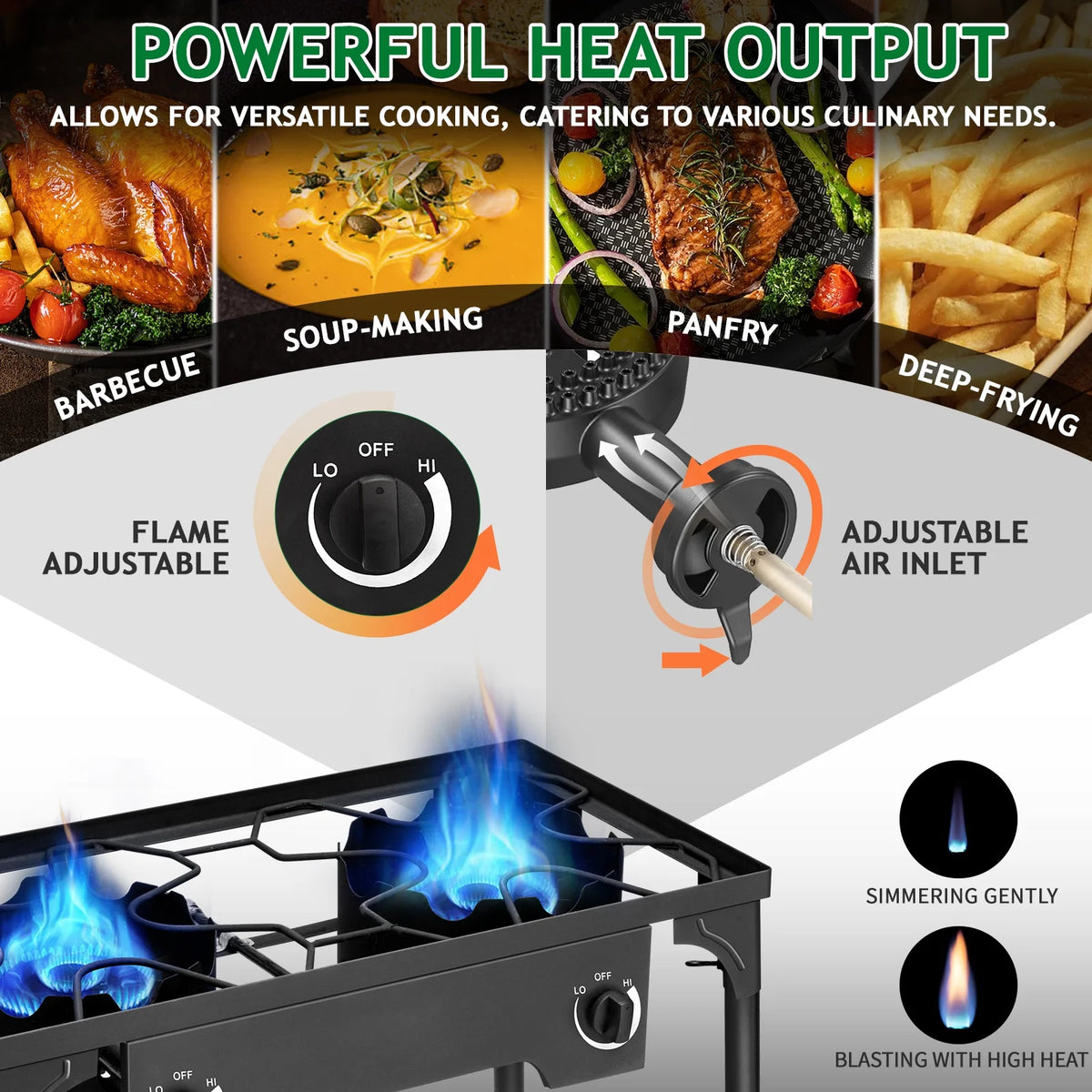 Ktaxon 2 Burner 150000 BTU Cooker Outdoor Camping Picnic Stove Stand BBQ Grill