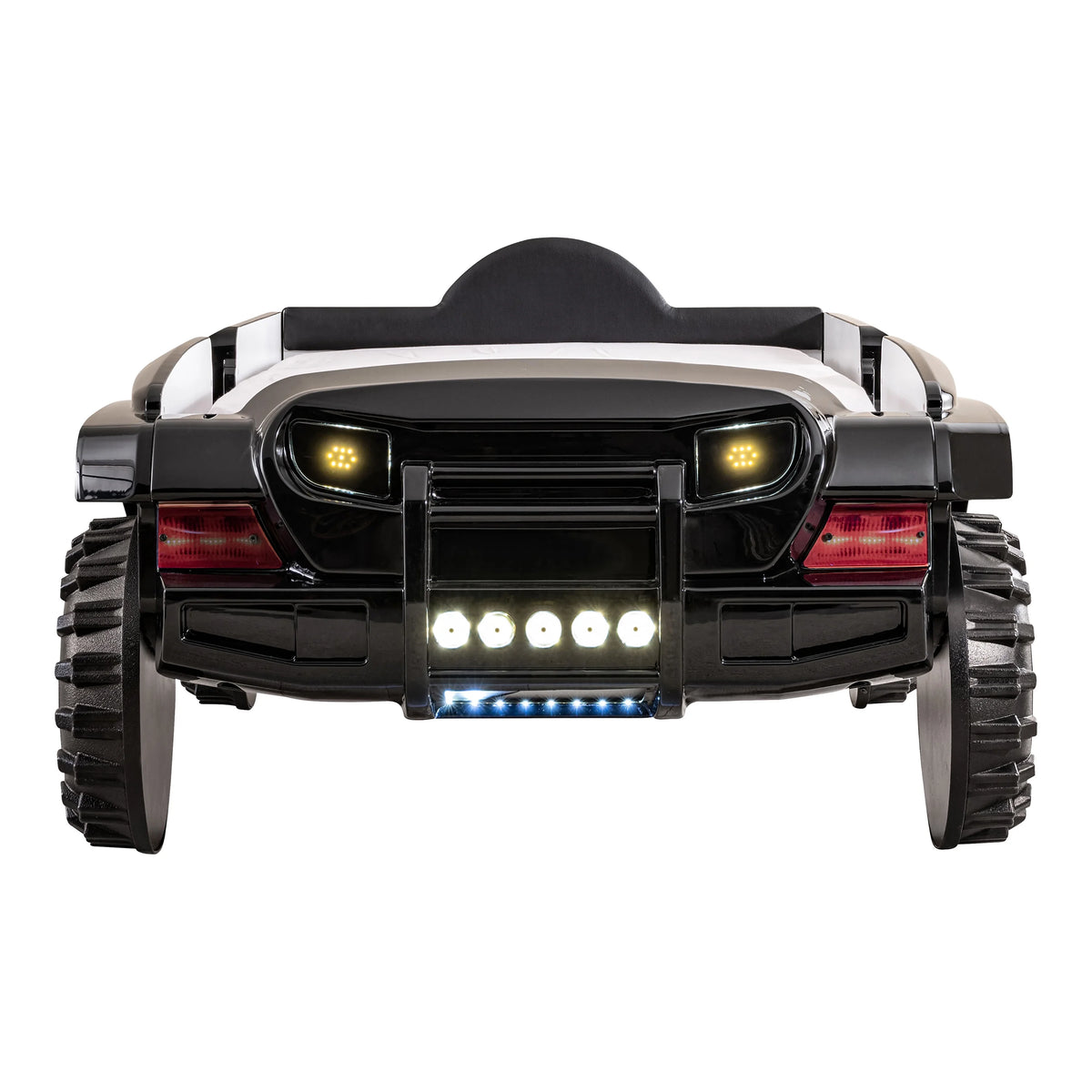 Furniture of America Terra Kids Plastic Twin SUV Bed with LED and Sound, Black