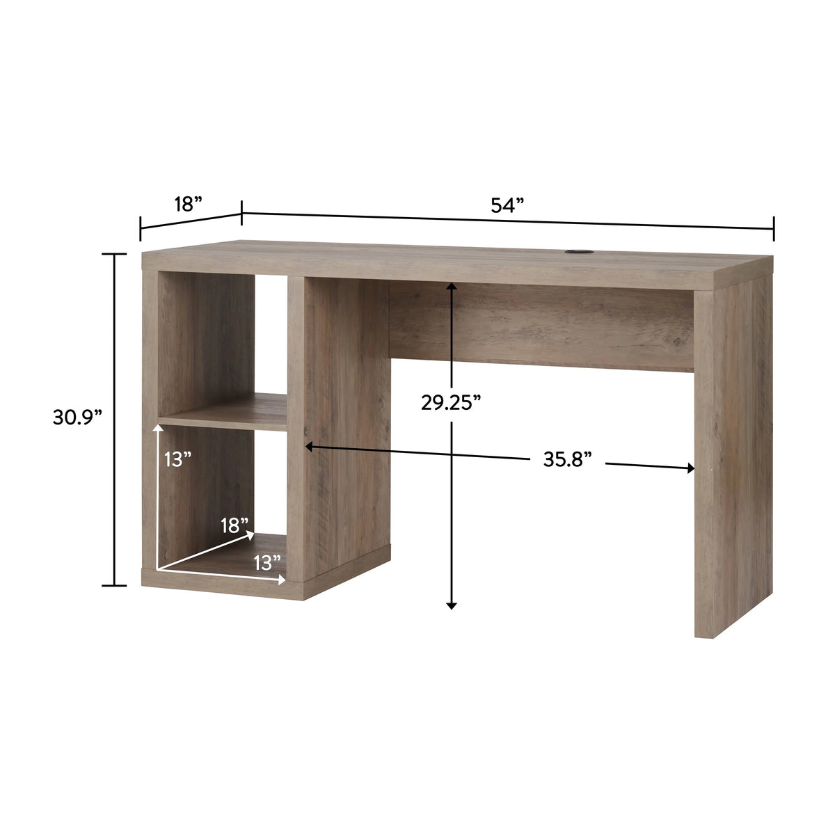 Better Homes & Gardens Cube Storage Office Desk, White Texture