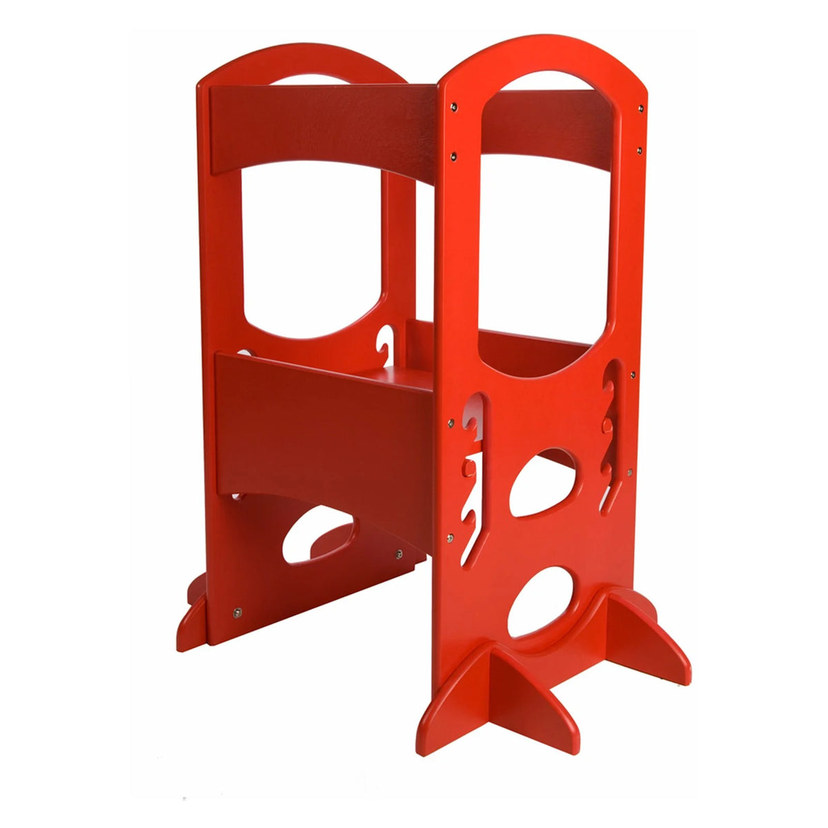 Little Partners Learning Tower Adjustable Height Kitchen Step Stool, Toddler Tower, Encourages Learning, Independence, and Engagement, Safety Climbing Tower for Kitchen Counter - Soft White