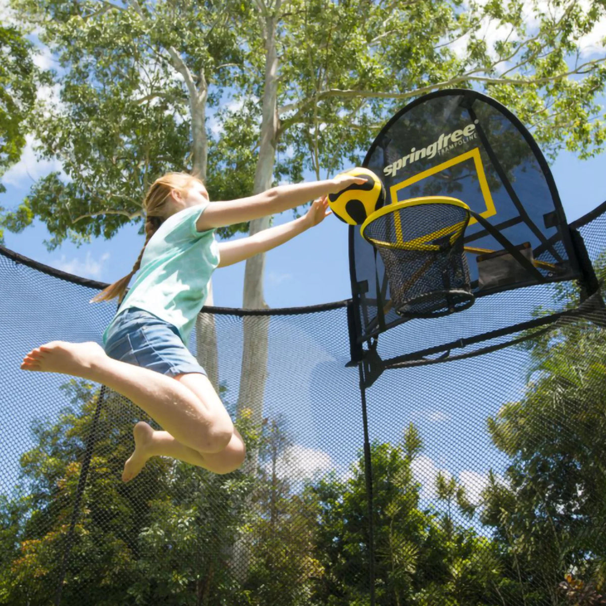 Springfree FlexrStep V2 Trampoline Ladder with Safety Lock, Silver/Black