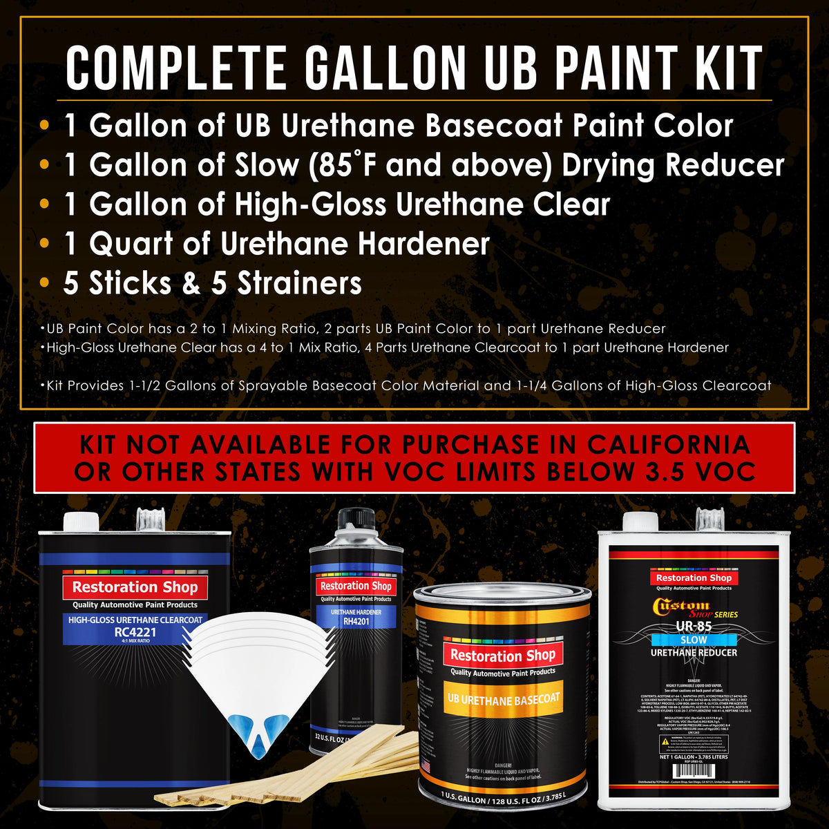 Rally Green Metallic SLOW Gallon Auto Car Paint Kit URETHANE BASECOAT Clearcoat
