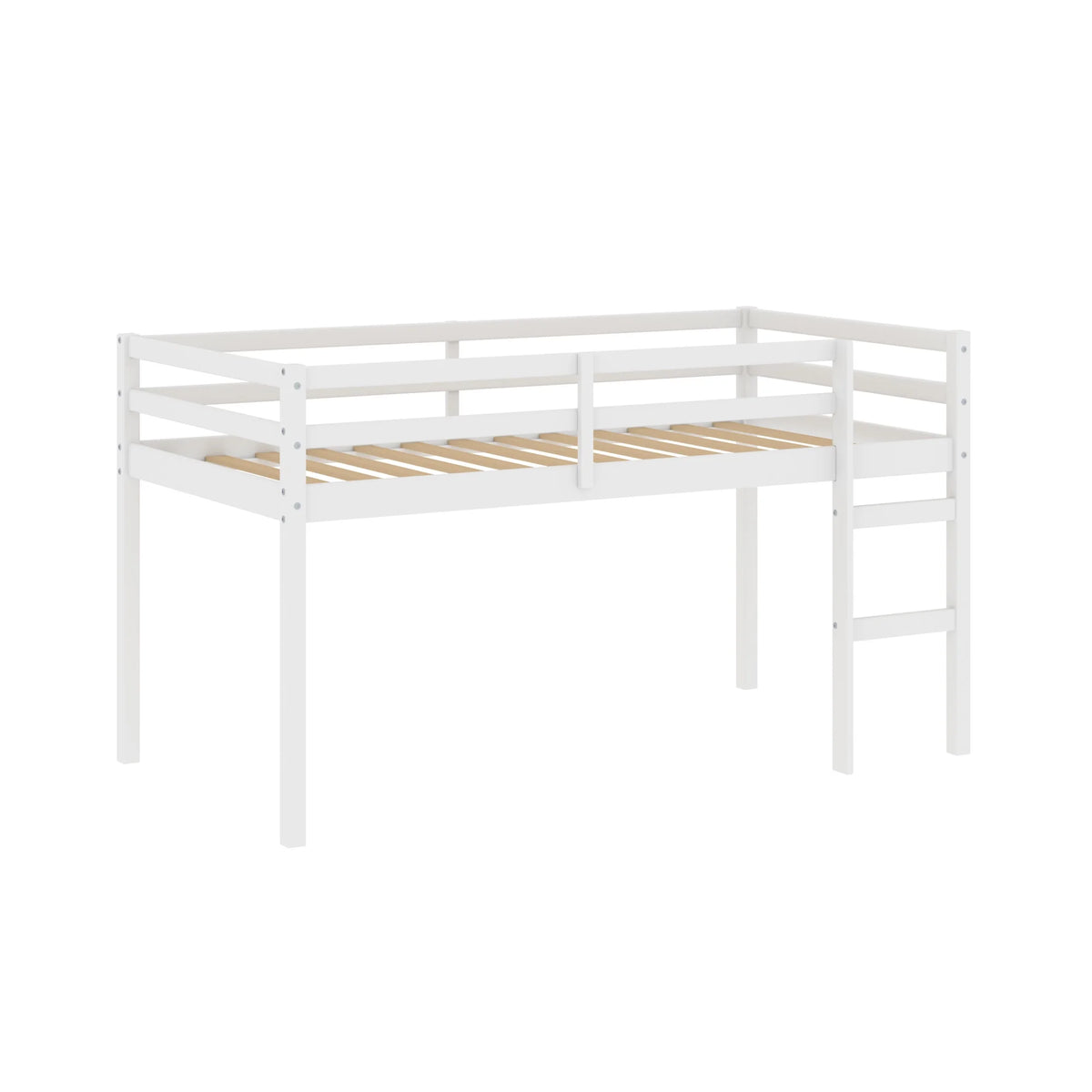HH2Home Campbell Wood Twin Junior Loft Bunk Bed, White