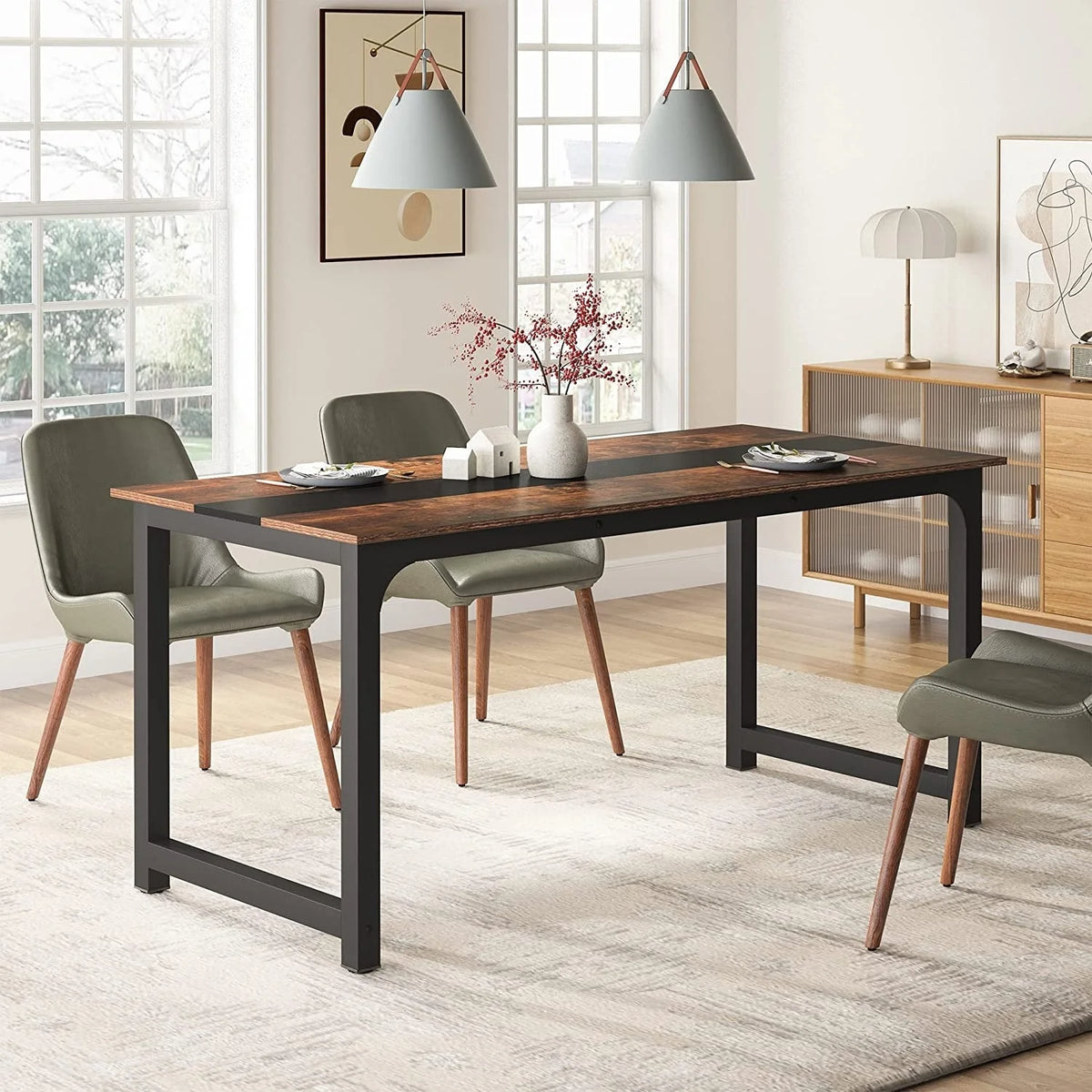 Large Simple Computer Desk Office Computer Table Writing Table for Home Office 63" L x 31.5" W x 29.5" H - Off White