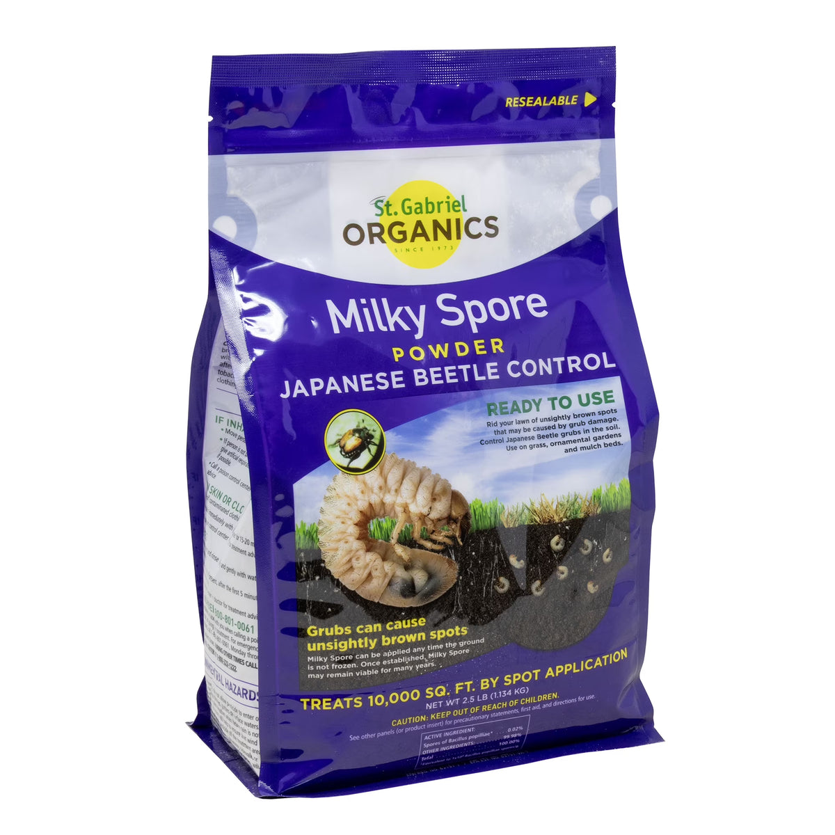 St. Gabriel Organics Milky Spore Powder Japanese Bettle Control, Ready To Use, 40 oz