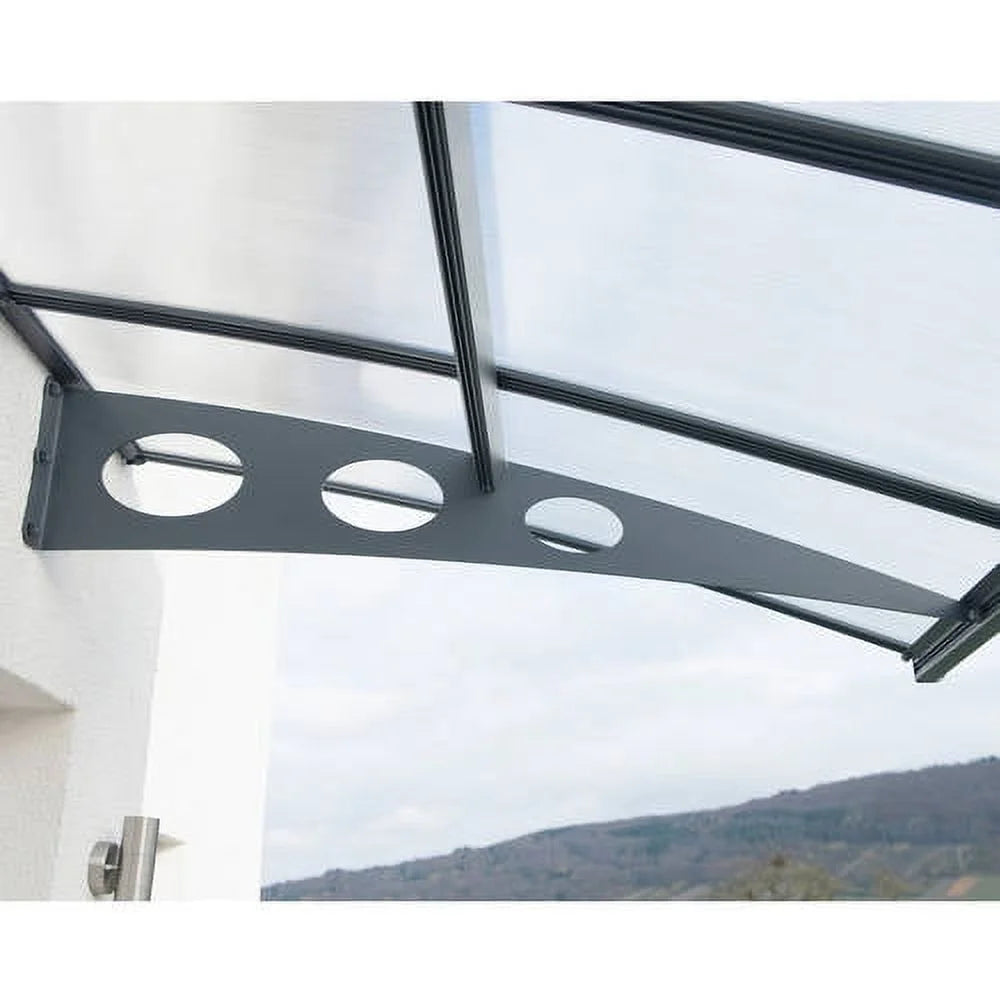 Palram - Canopia Herald 6690 22' x 5' Polycarbonate/Galvanized Steel Awning - Gray/Mist