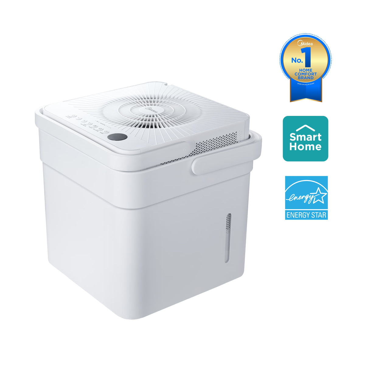 Midea Cube 20-Pint Smart Wi-Fi Dehumidifier, White, Automatic Shut-Off
