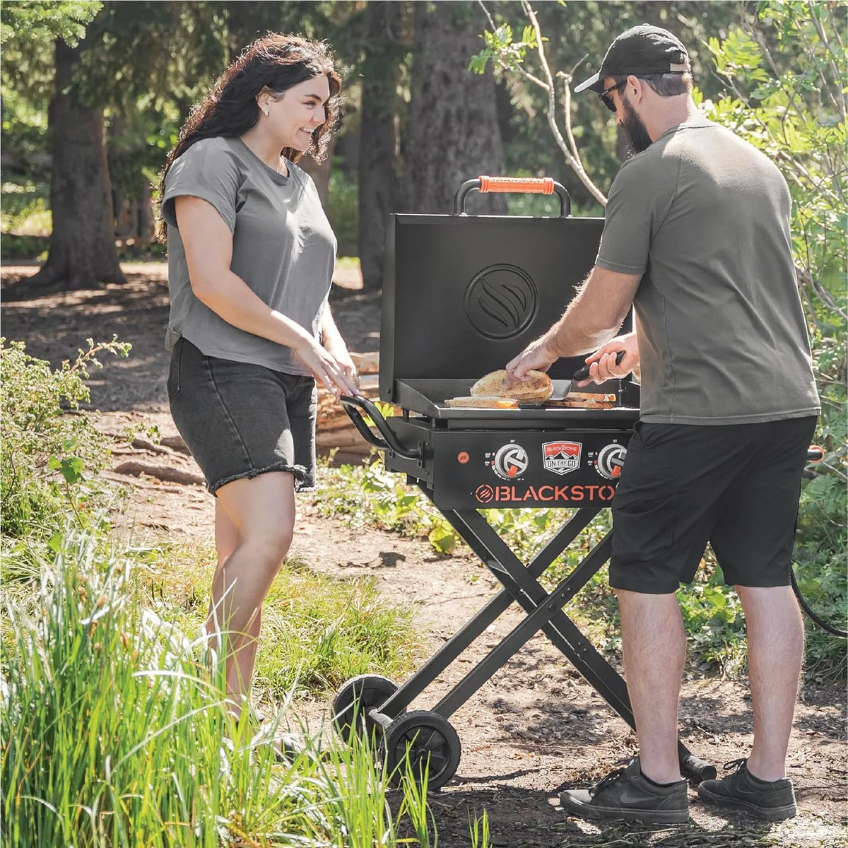 Blackstone On the Go 2-Burner 22" Scissor Cart Griddle with Hood