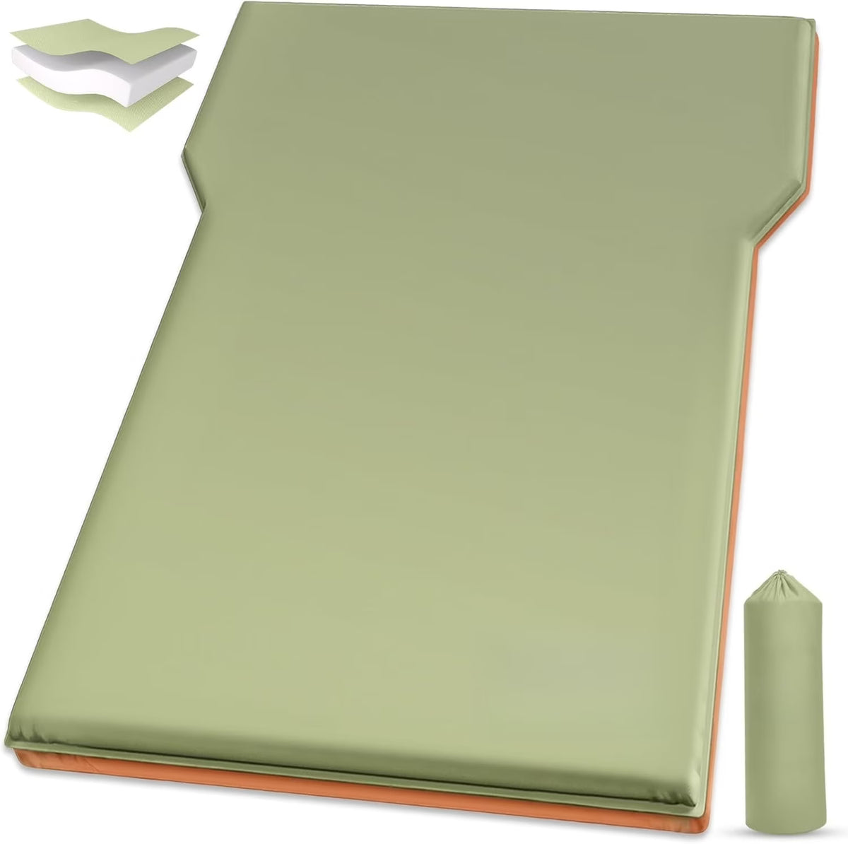 Self Inflating Camping Bed with Pillow �C Thick Memory Foam Car Pad, 9.0 R-Value for Hiking & Backpacking