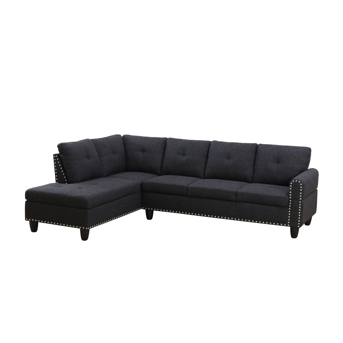 Sectional Sofas Faux Leather L - Shaped Sectional Set with Cup Holders 2pc,Large Sectional Couches
