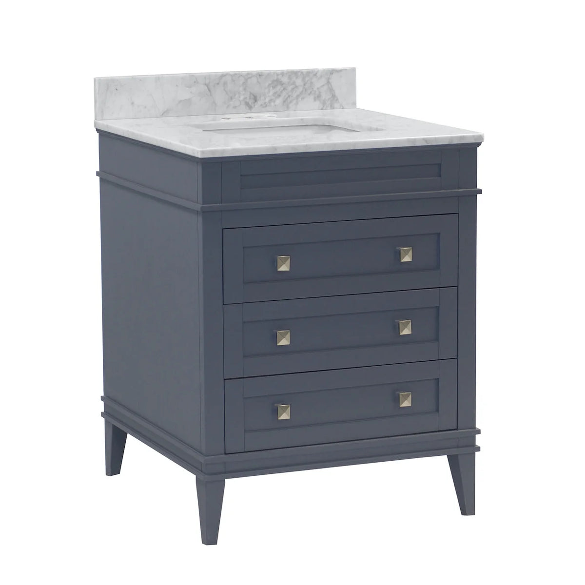 Eleanor 30" Bathroom Vanity with White Cabinet and Carrara Marble Top