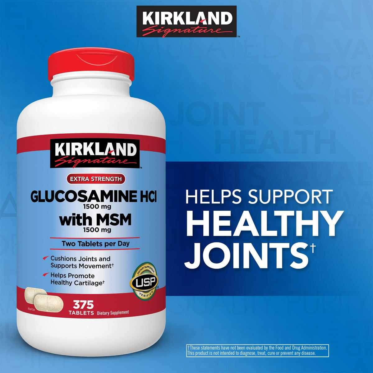 Kirkland Signature Glucosamine with MSM, 375 Tablets