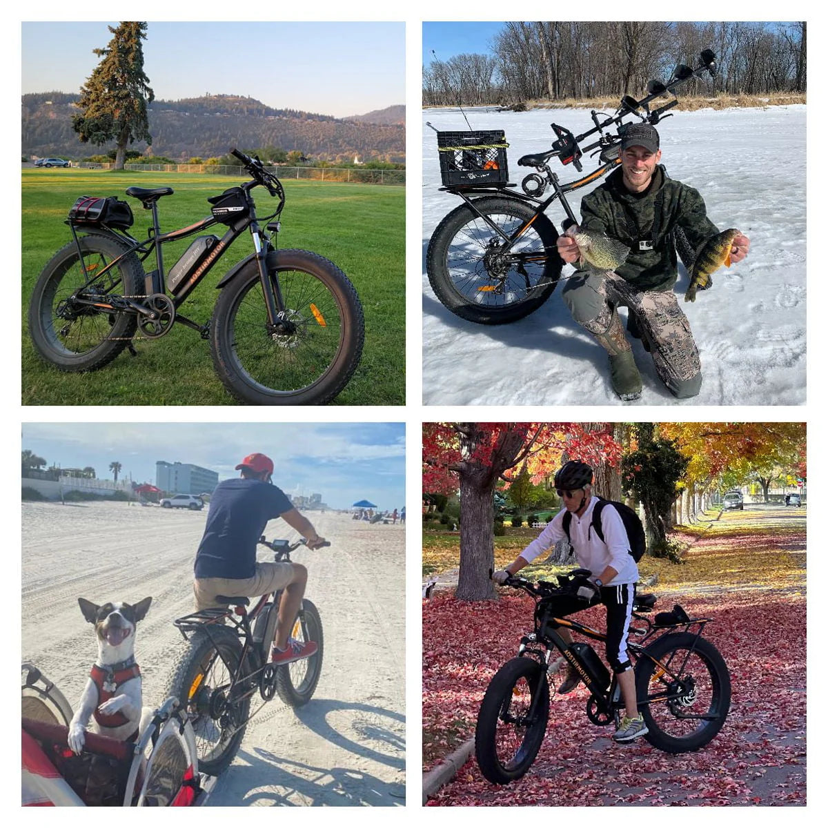 Aostirmotor Electric Mountain Bike, 48V 13AH Removable Lithium Battery 750W Ebike with Rack, 26" 4.0 inch Fat Tire Bike, Electric Bicycle for Adults(Black)