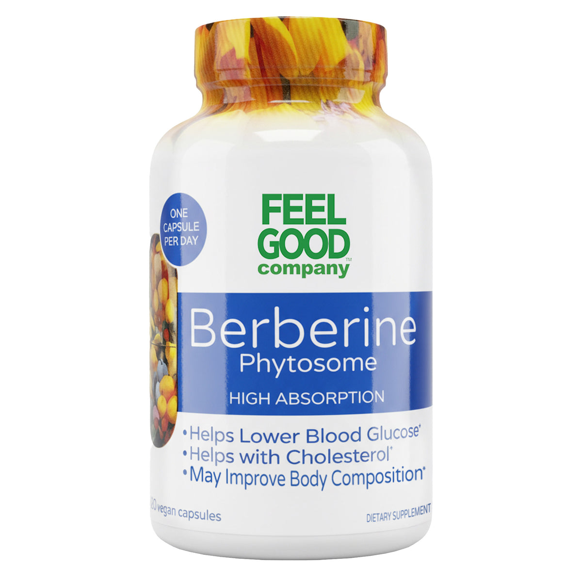 FEELGOOD Superfoods Berberine Phytosome High Absorption, 120 Vegan Capsules