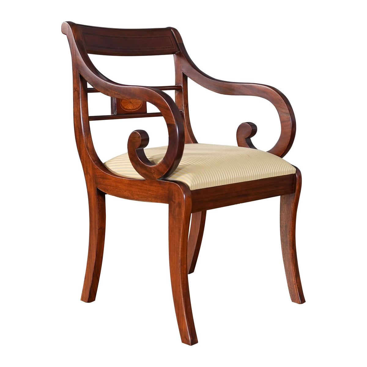 Banded Mahogany Arm Chair