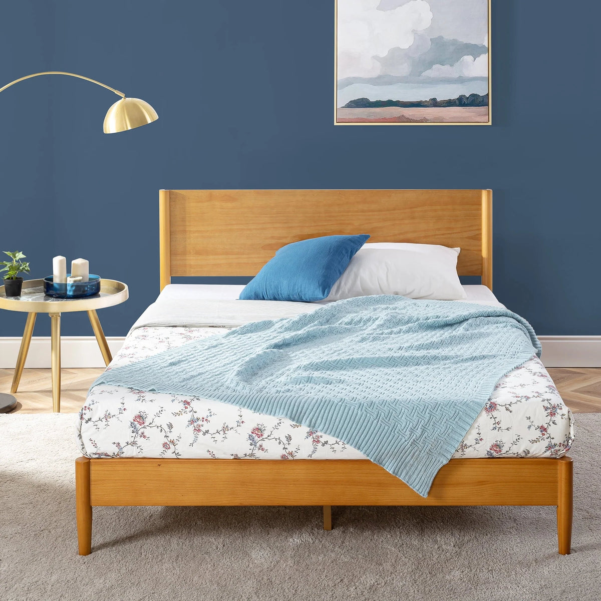 Zinus Allen 35" Mid Century Wood Platform Bed Frame, Full