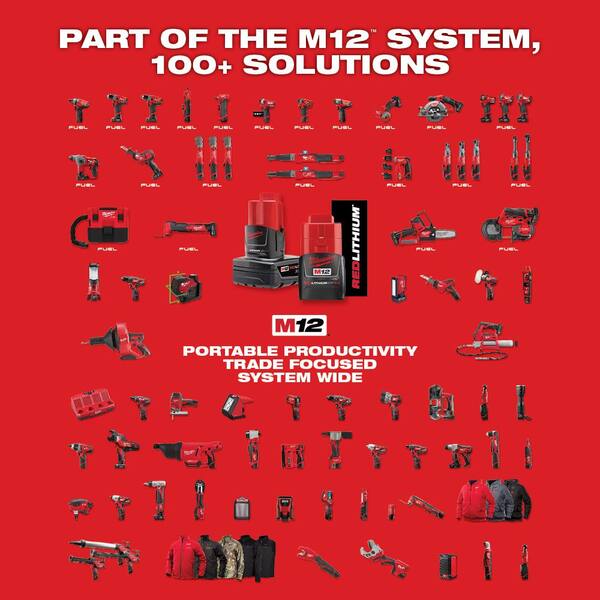 M12 12V Lithium-Ion Cordless 1/4 in. Ratchet and 3/8 in. Ratchet Combo Kit (2-Tool) W/ (2) 2.0Ah Batteries