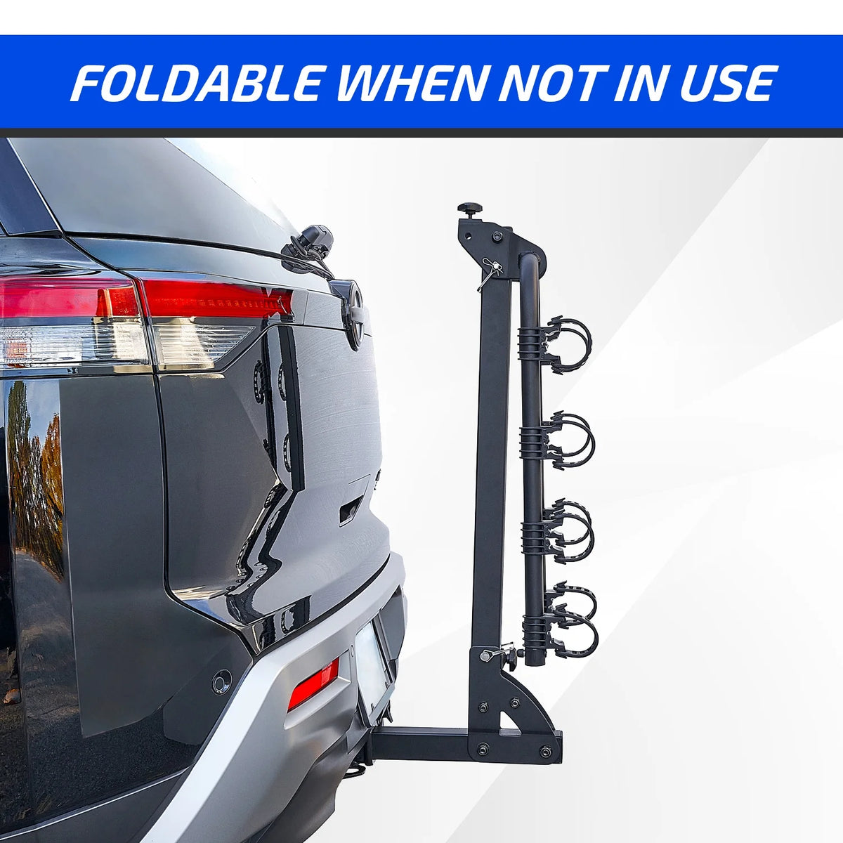 Ozark Trail 4-Bicycle Hitch Mounted Steel Bike Rack, Carry up to 132lbs,Foldable Design
