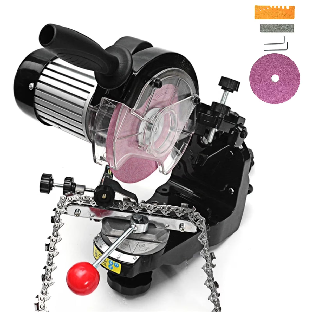 Chainsaw Sharpener, Professional Electric Multi-Angles Automatic Saw Chain Blade Grinder Sharpener Machine, 1/8-Inch-by-3/16-Inch