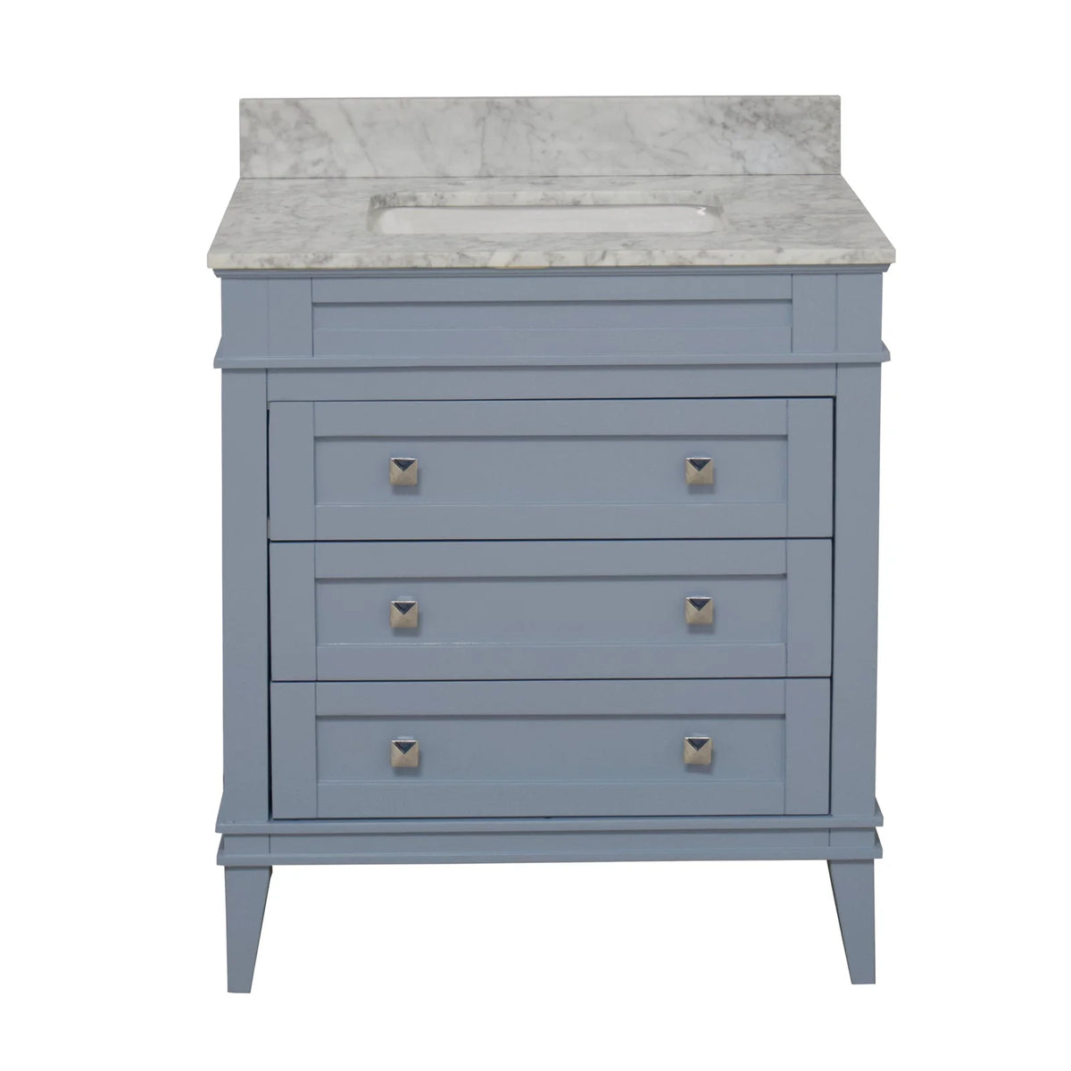 Eleanor 30" Bathroom Vanity with White Cabinet and Carrara Marble Top