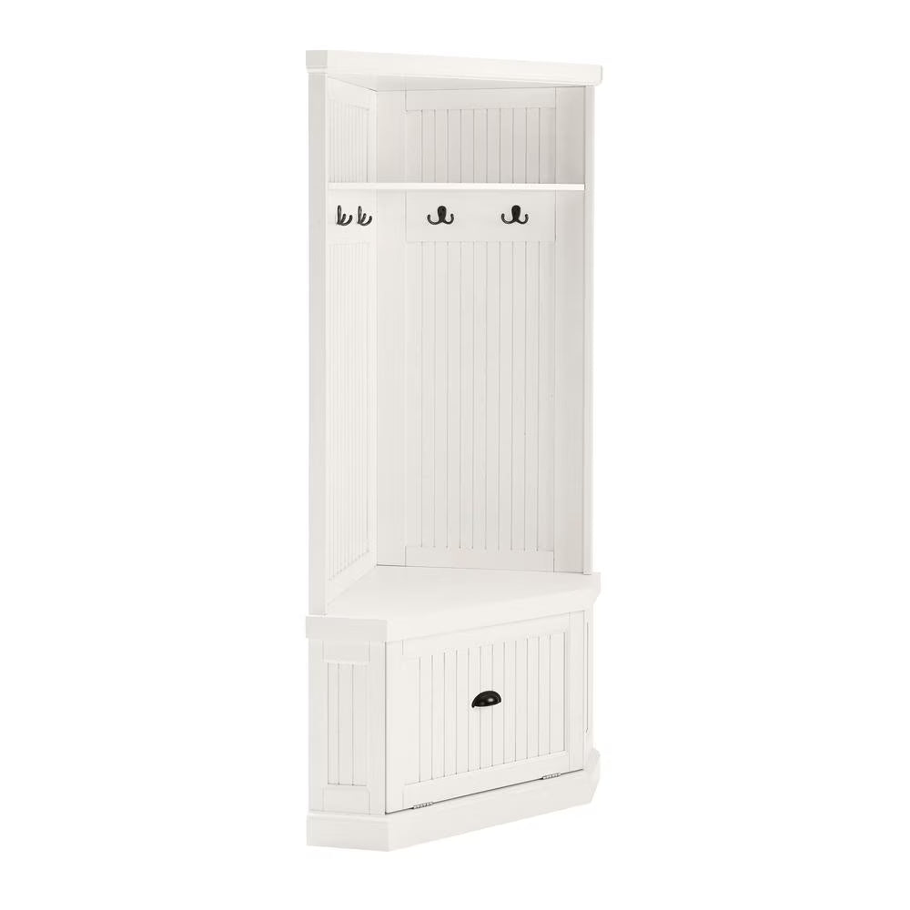Crosley Seaside Hall Tree-Finish:Distressed White,Style:Corner