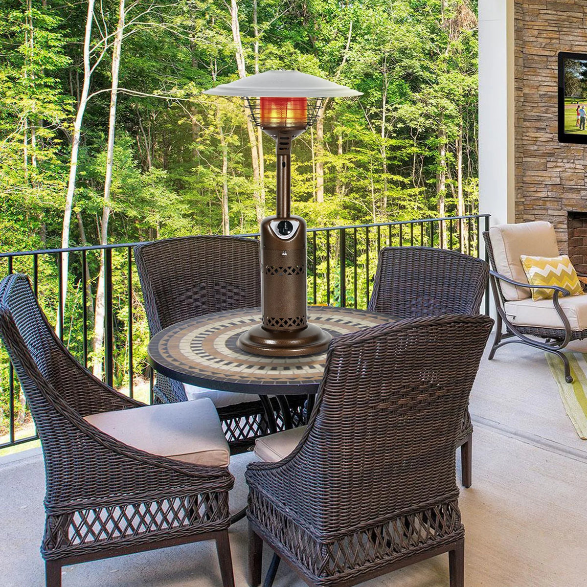 10,000 BTU Bronze Stainless Steel Tabletop Patio Heater SRPT03