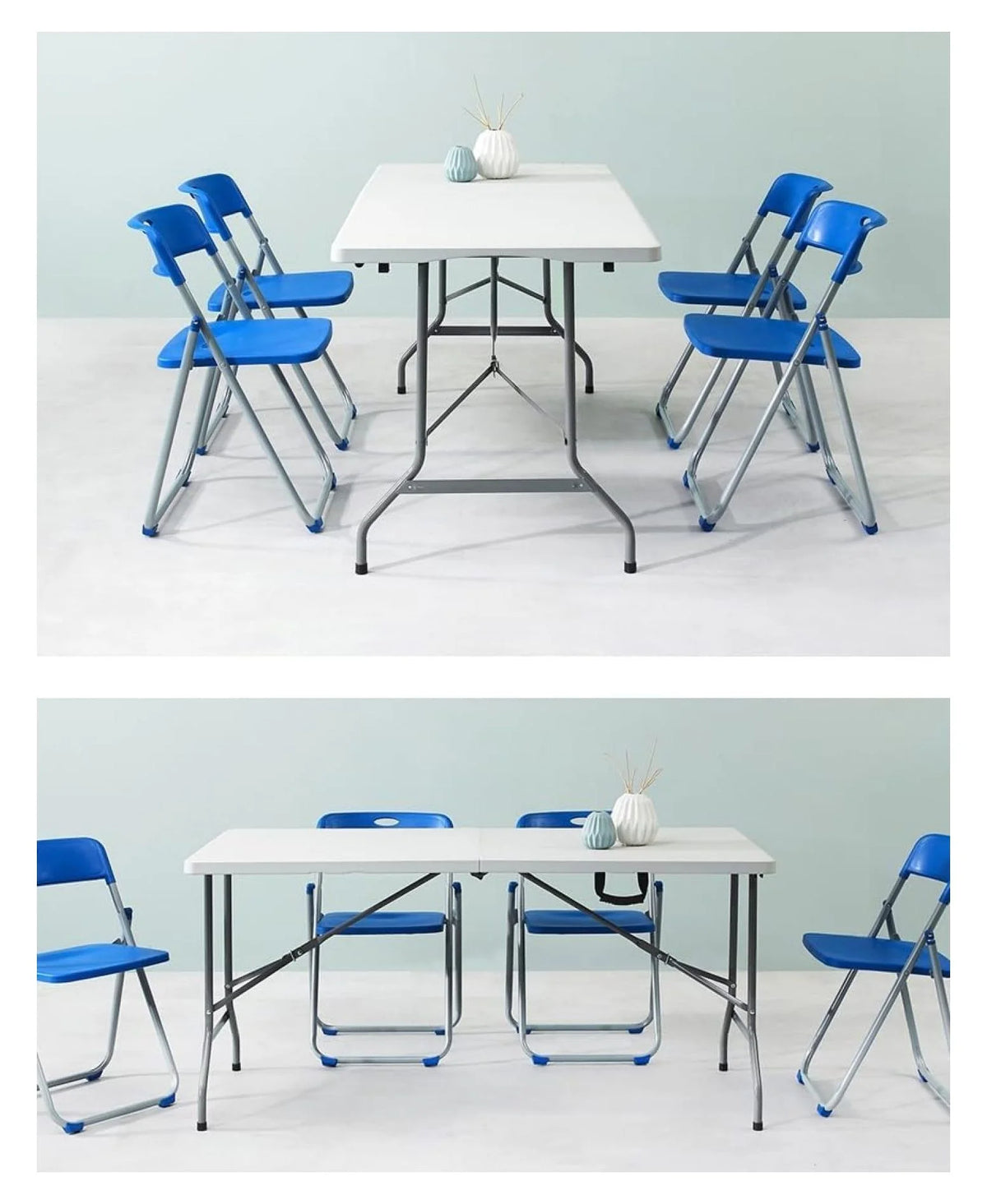 6FT Folding Table, 30x72 Inch Heavy Duty Portable Table with Handle