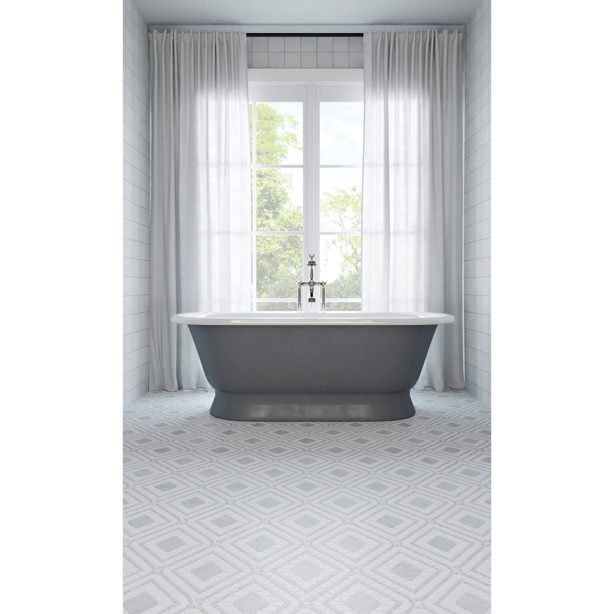 Bedrosians Cloe Square Gloss Ceramic Tile 5 x 5, Loire (10.83 sq. ft./Case)