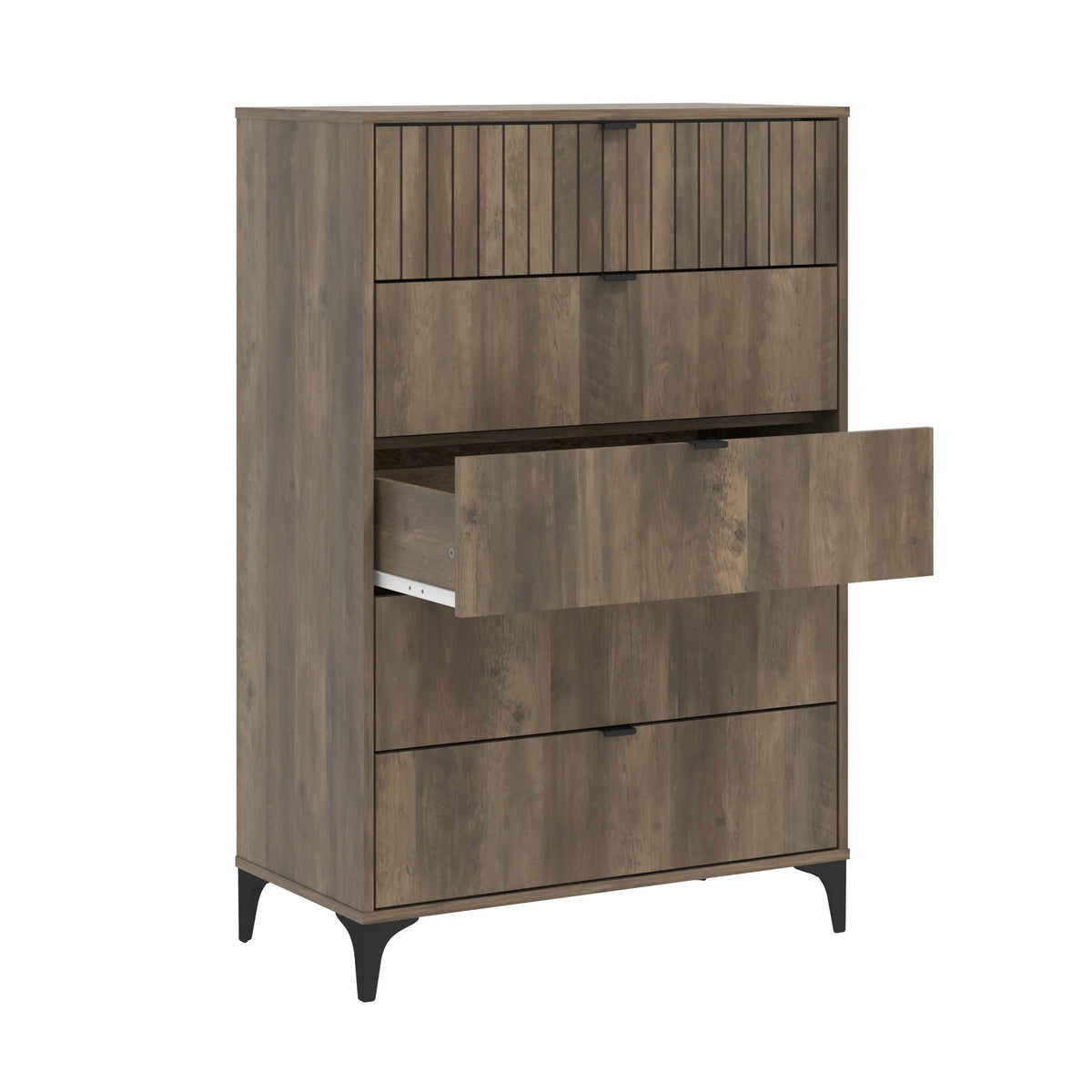 Galano Zaffy 5 Drawer Dressers for bedroom , Dusty Grey Oak