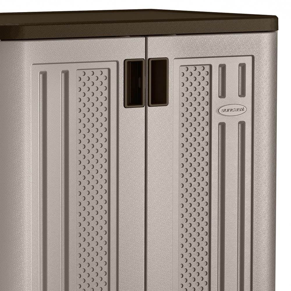 Suncast 2-Shelf Resin Base Cabinet, Platinum Metallic