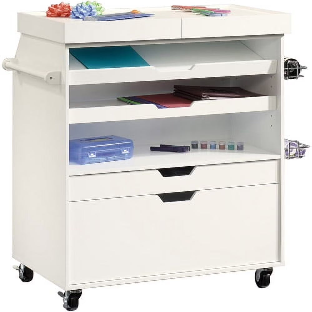 Sauder Select Craft Storage Cart, White Finish