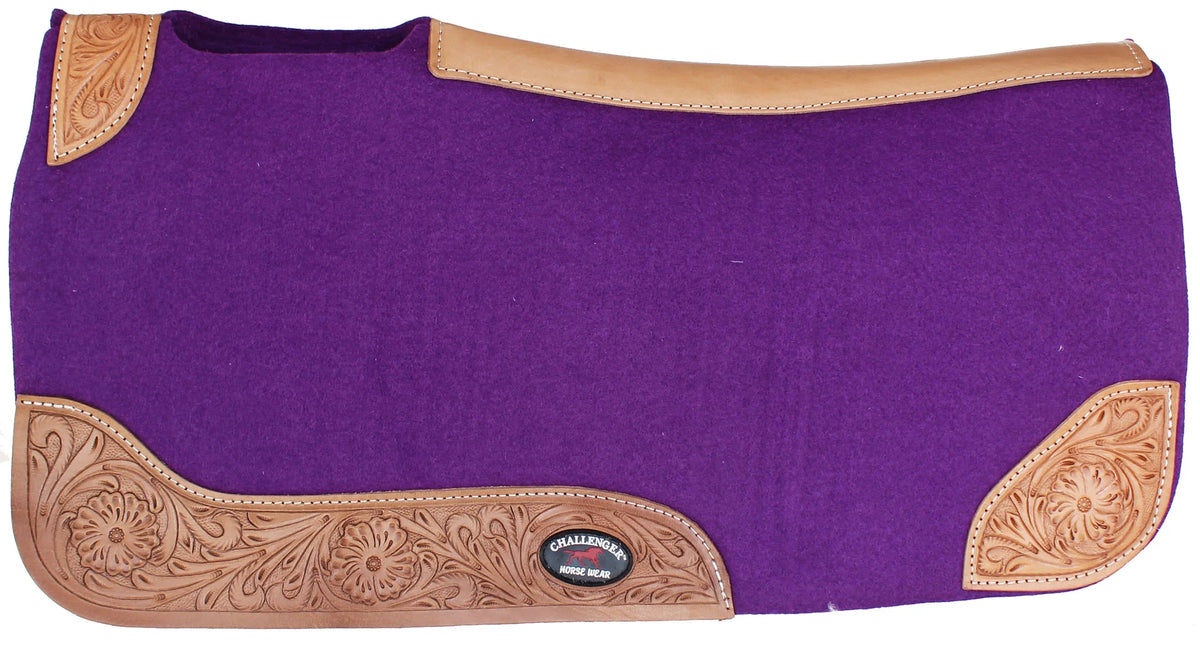 Challenger Horsewear Breathable Western Contoured Wool Felt Moisture Wicking Saddle Pad