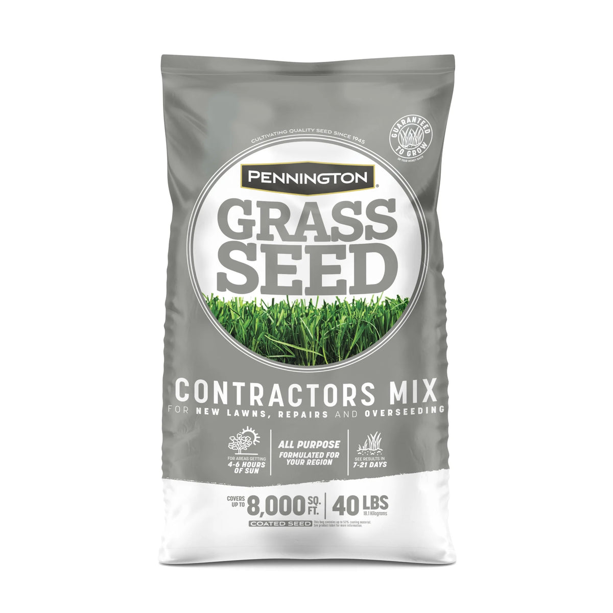 Pennington Southern Contractors Grass Seed Mix, for Sun to Partial Shade, 40 lb. New Bag