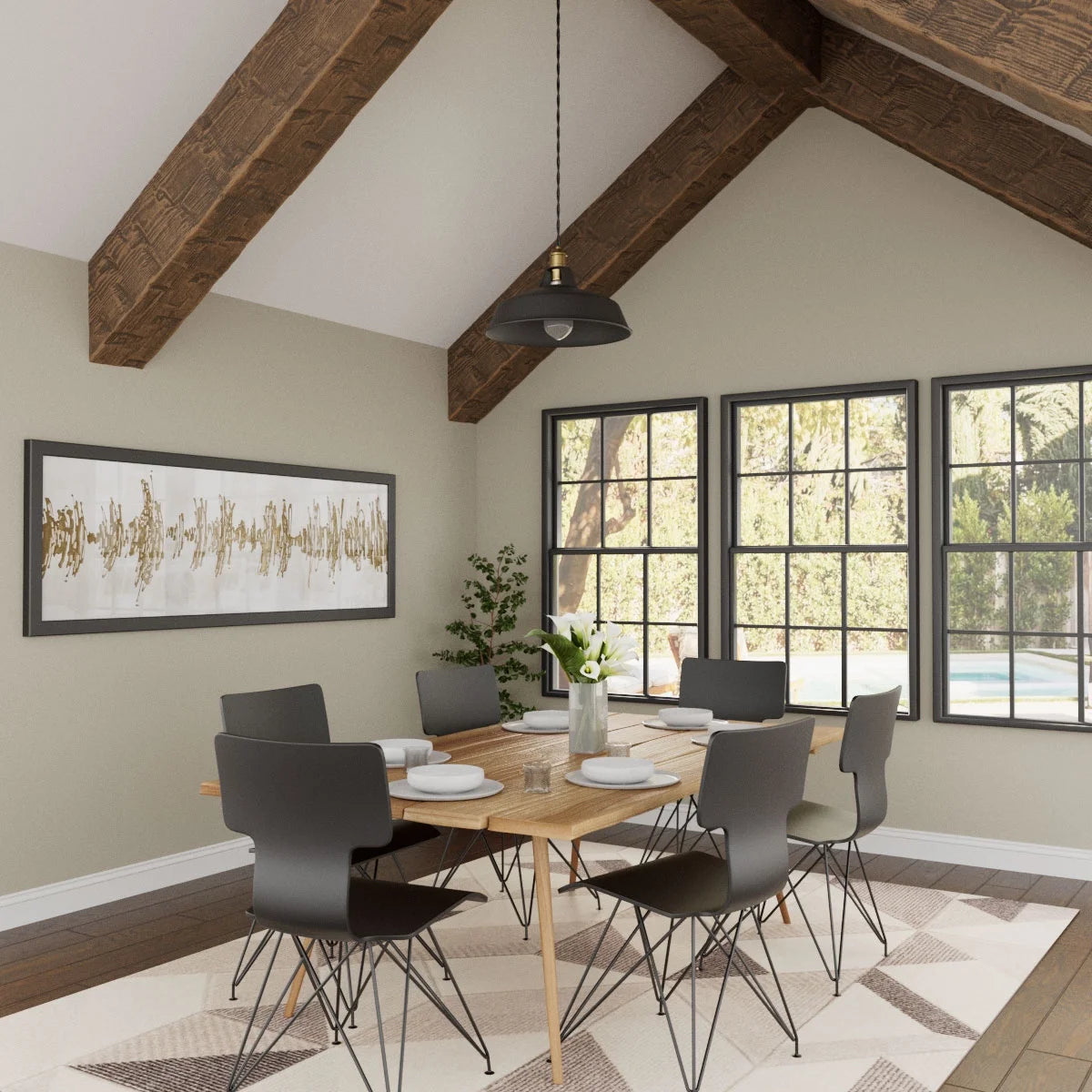 Ekena Millwork 3 1/2"W x 3 1/2"H x 120"L 3-Sided (U-Beam) Reclaimed Axed Cut HeritageTimber Faux Wood Ceiling Beam, Kona Brown