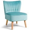 Costway Armless Accent Chair Tufted Velvet Leisure Chair Single Sofa Upholstered Green