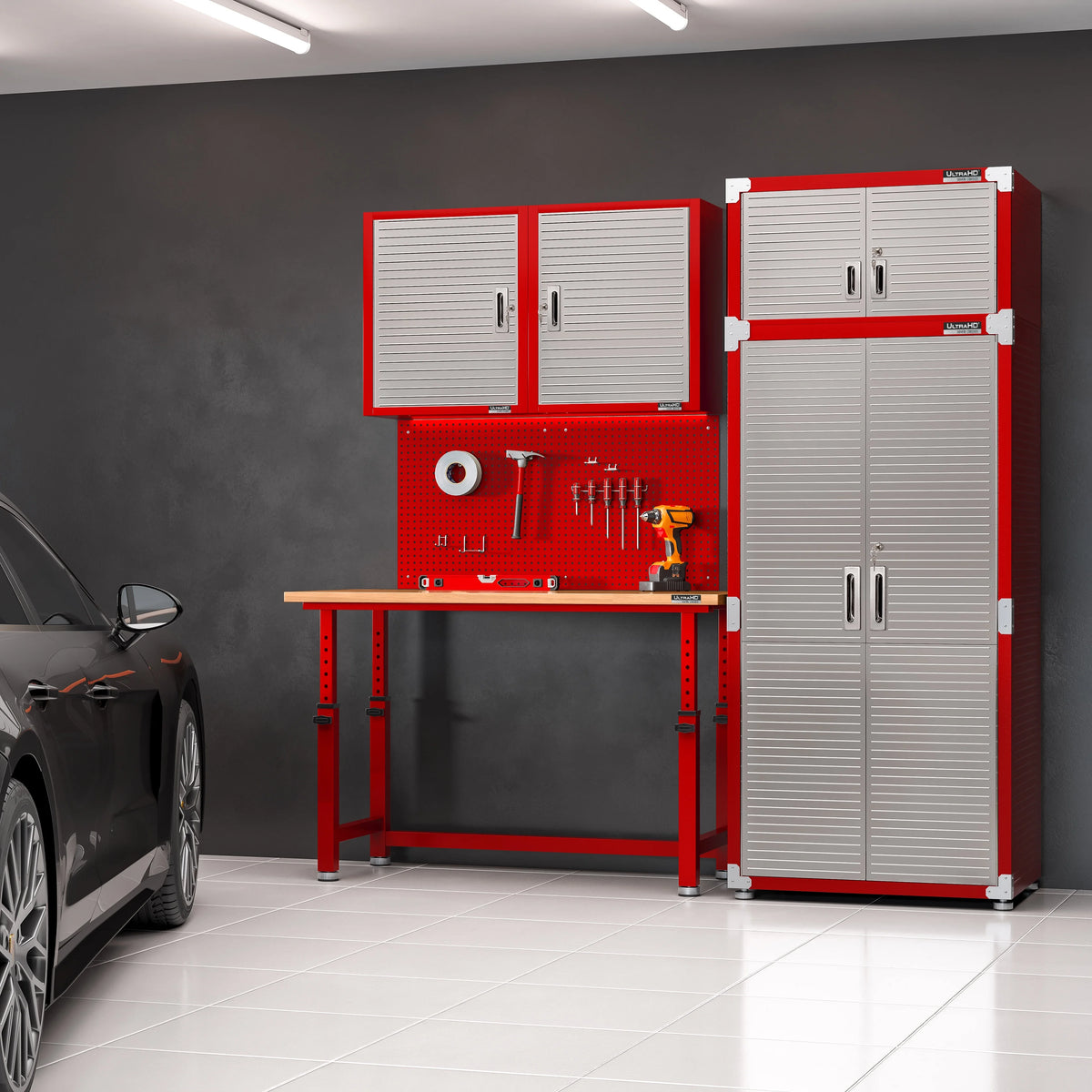 Seville Classics UltraHD? Steel Body Lockable Storage Cabinet Organizer Locker Shelving Unit, Graphite, 30" W x 18" D x 72" H