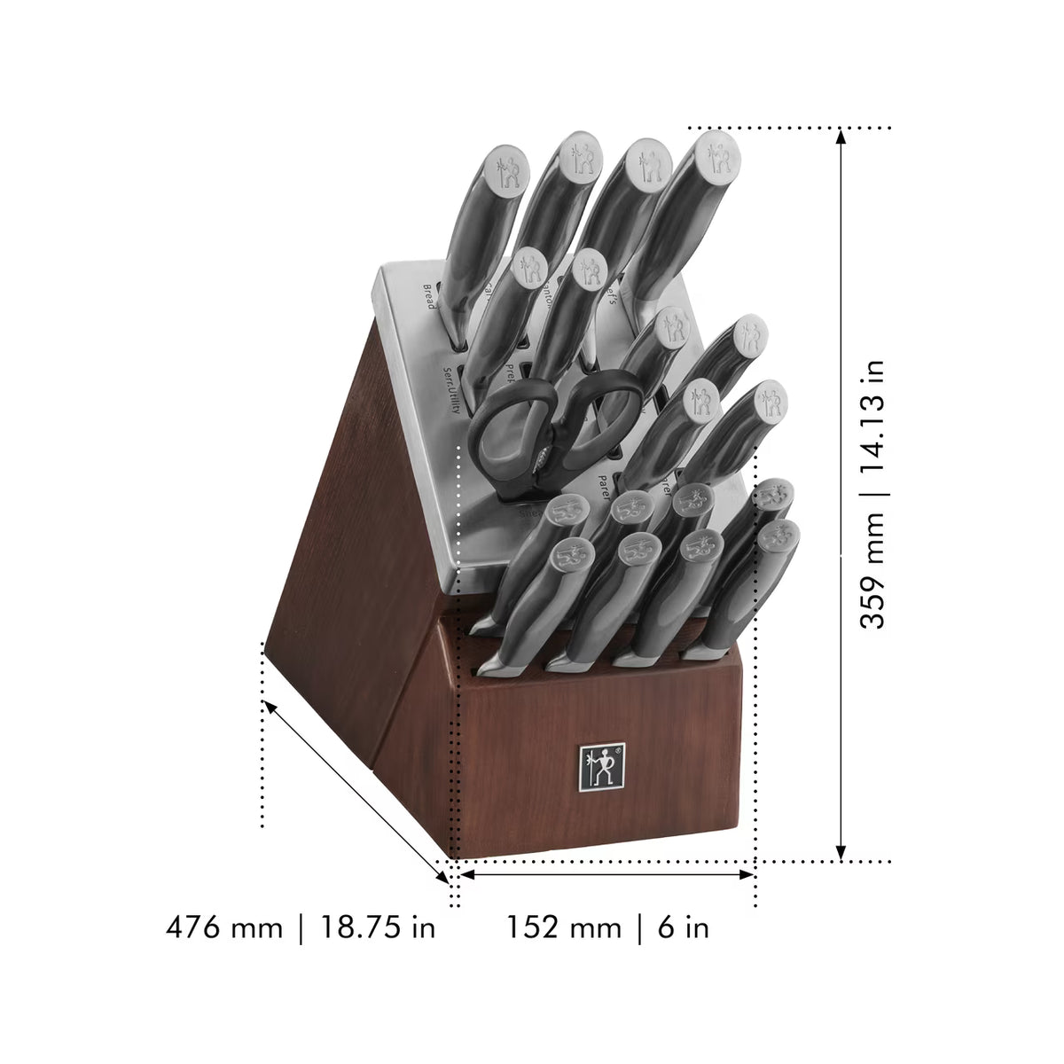 J.A. Henckels International Graphite 14-pc Self-Sharpening Knife Block Set