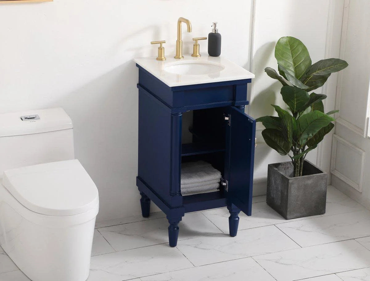 18.5 inch single bathroom vanity in blue