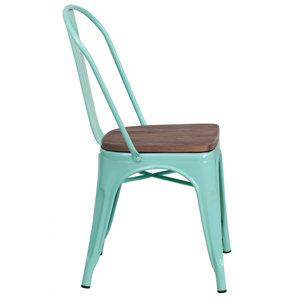 Flash Furniture Copper Metal Stackable Chair with Wood Seat