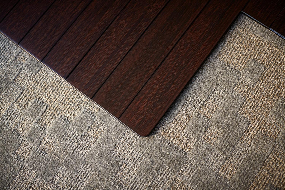 Anji Mountain Bamboo 36 x 48 Chair Mat for Carpet and Hard Floor, Rectangular with Lip, Cherry