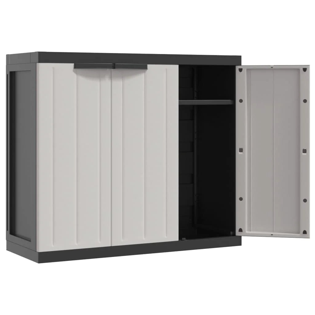 vidaXL Outdoor Storage Cabinet Black 25.6"x14.6"x33.5" PP