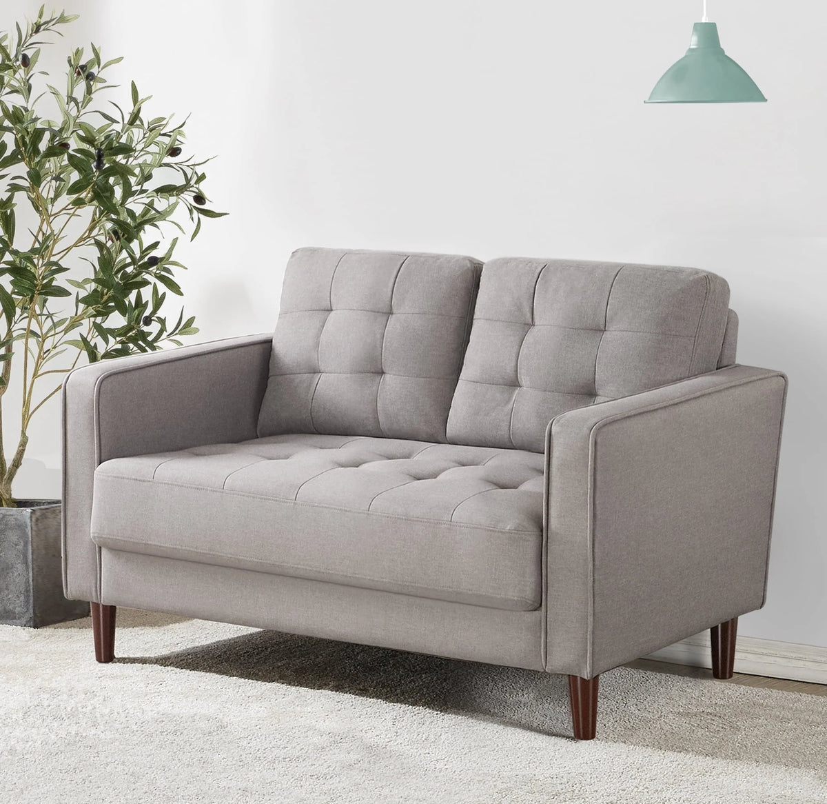 Zinus Benton 2-Seater Loveseat, Stone Grey