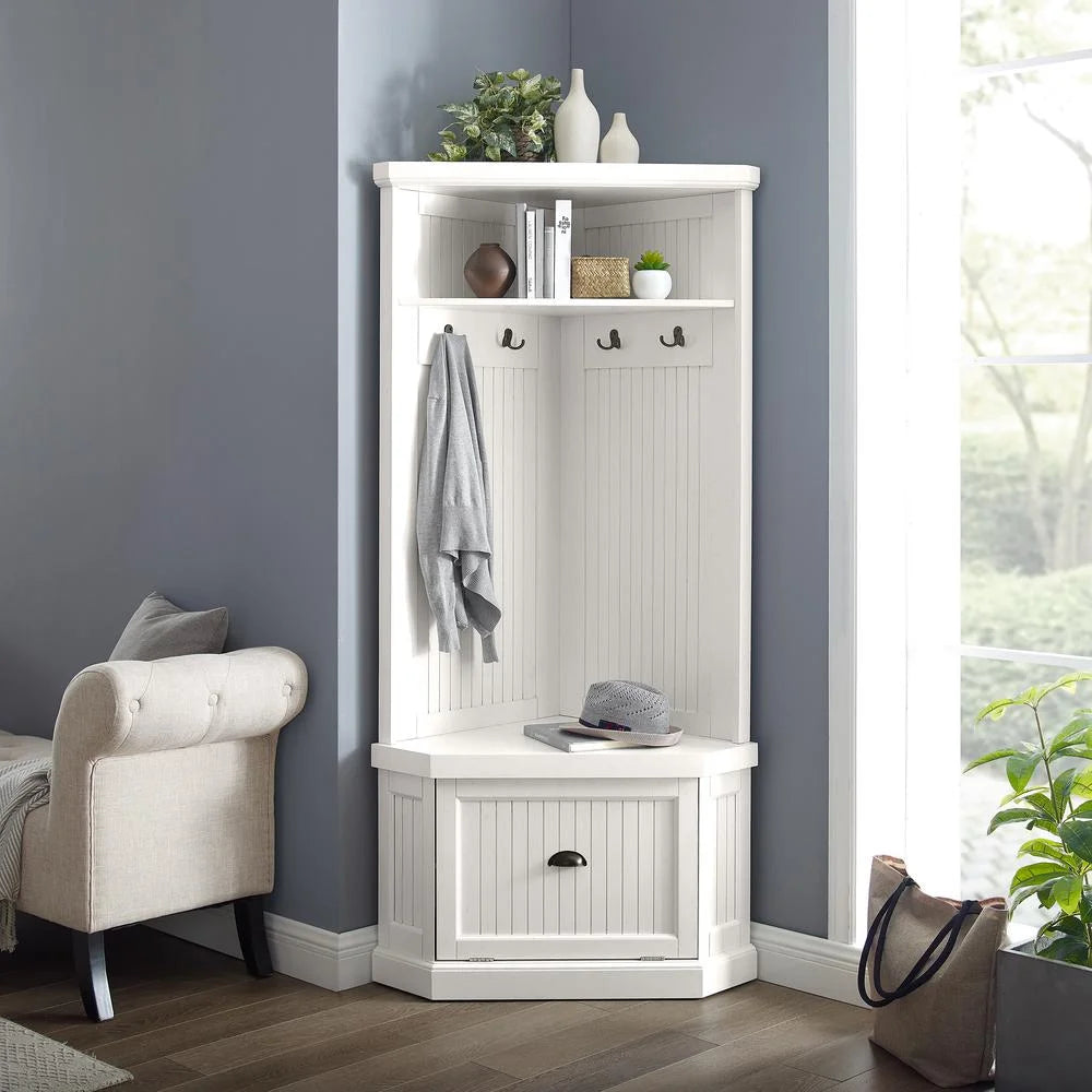 Crosley Seaside Hall Tree-Finish:Distressed White,Style:Corner