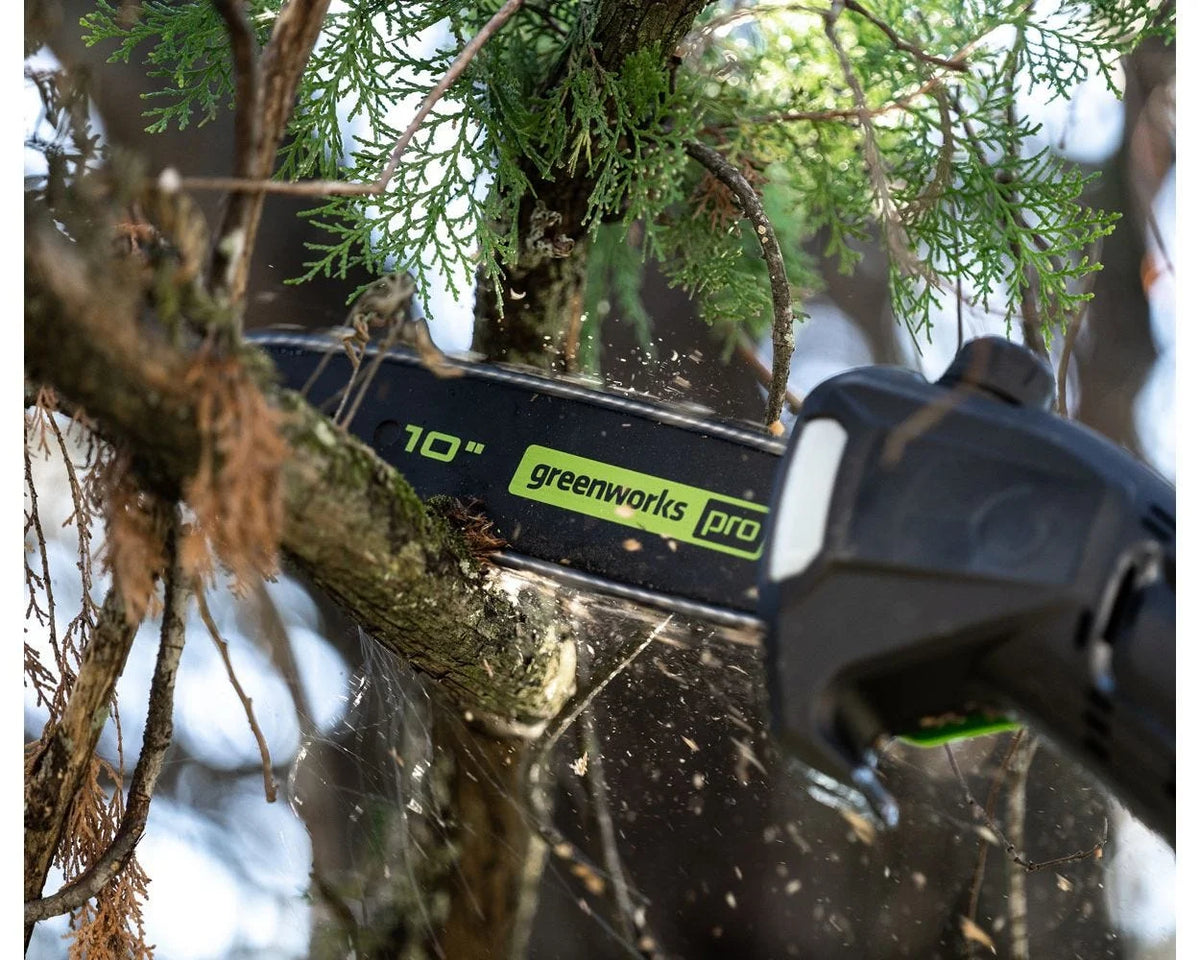 Greenworks 60V 10" Cordless Pole Saw & 20" Pole Hedge Trimmer Combo Kit + 2.0 Ah Battery & Charger