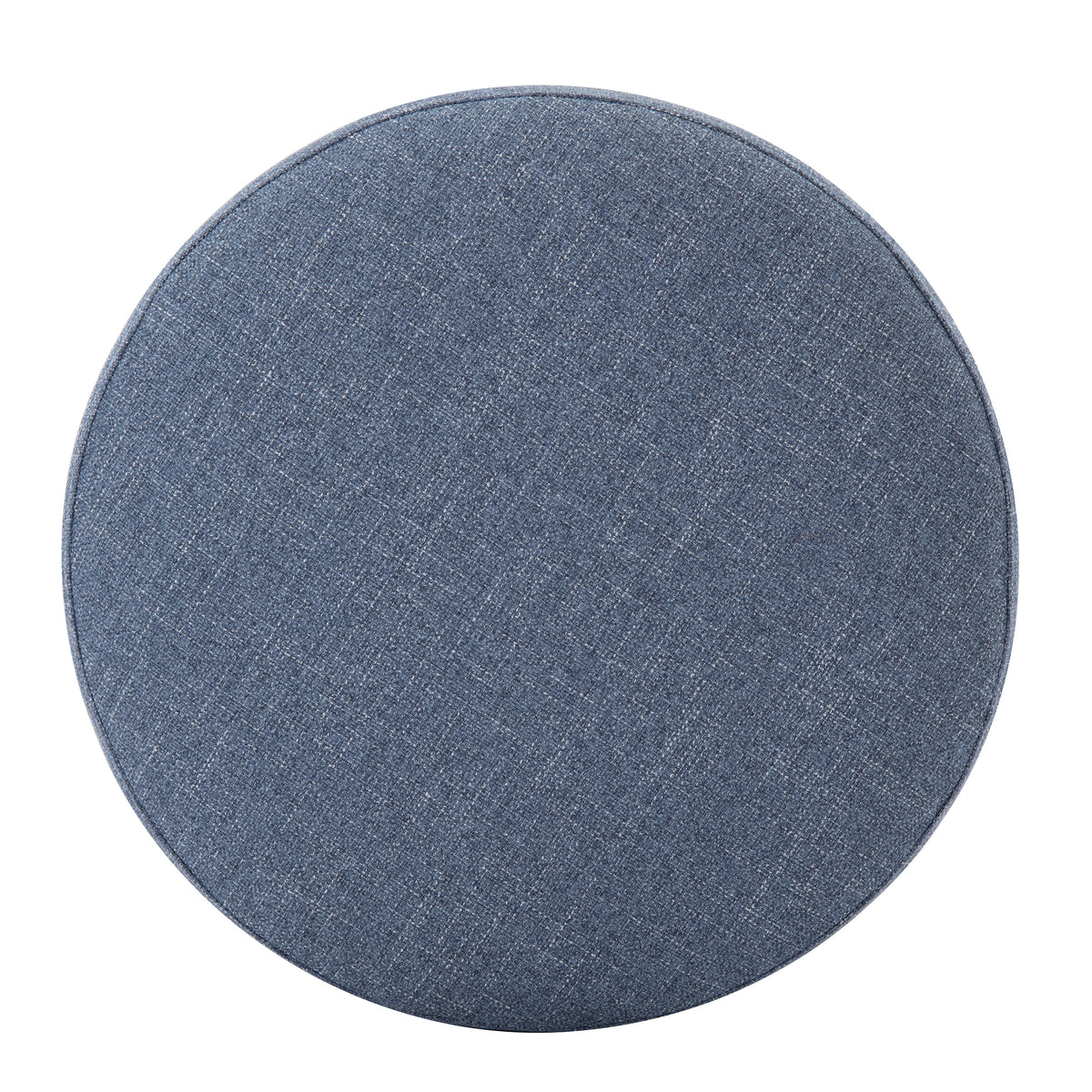 Wovenbyrd Round Pouf Ottoman with Foam Core, Gray �C Perfect for Living Room or Bedroom