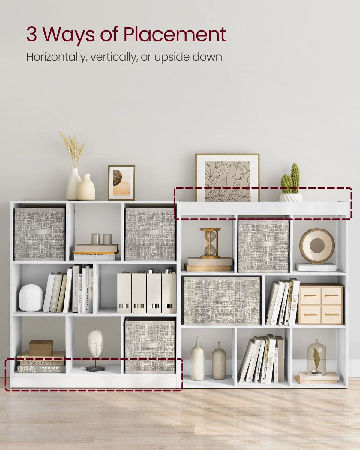 VASAGLE 8-Cube Storage Organizer Bookcase Book Shelf Storage Cabinet White