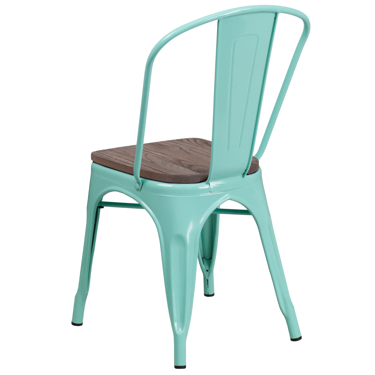 Flash Furniture Copper Metal Stackable Chair with Wood Seat