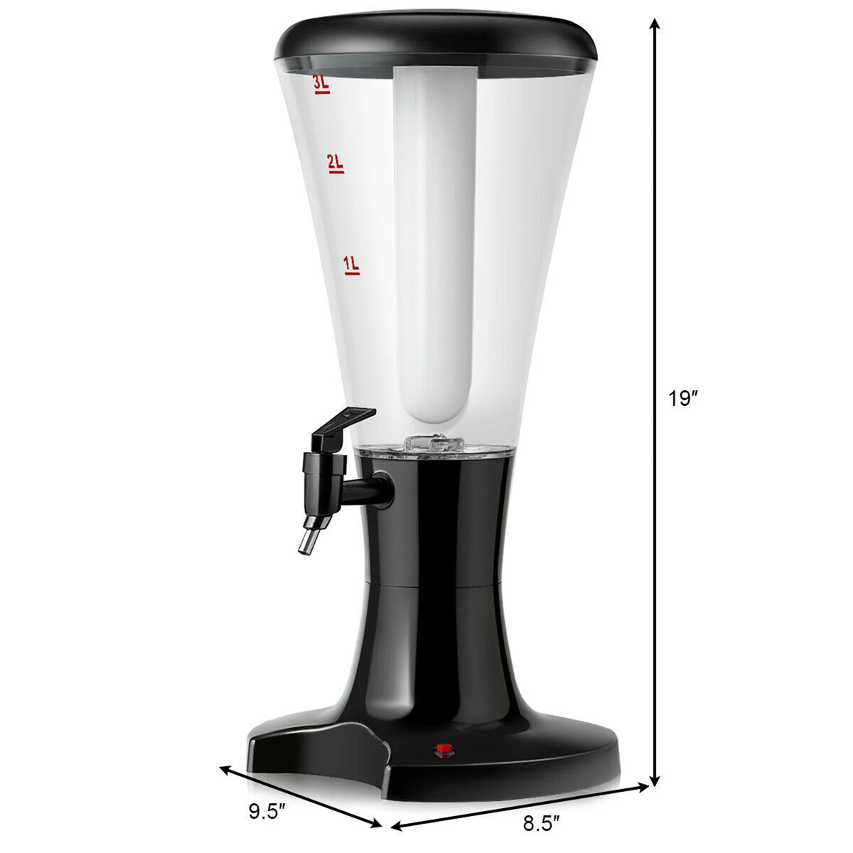 Costway Set of 2 Cold Draft Beer Tower Dispenser 3L Plastic w/LED Lights New
