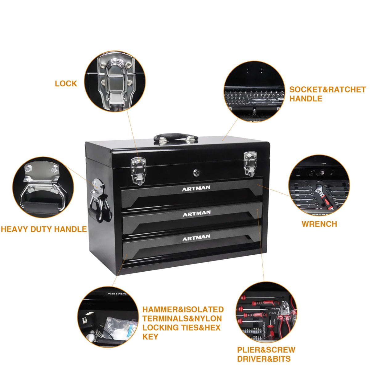 799PCS Aluminum Trolley Case Tool Set, Complete Tool Box Set with Rolling Wheels, Household Hand Tools Kit for Men, Silver
